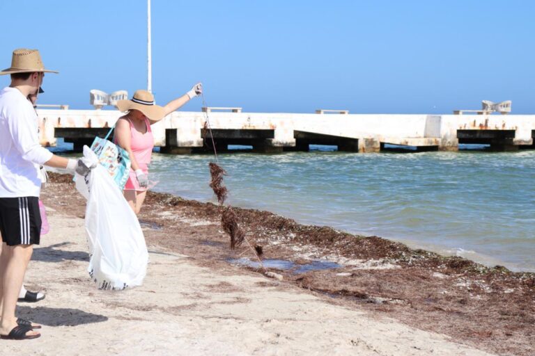 Recolectan más de 200 kg de desechos en jornada de limpieza en Telchac Puerto