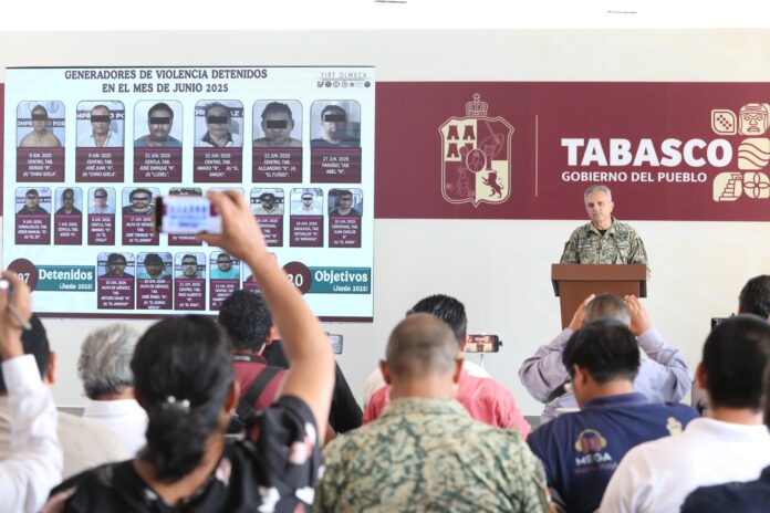 Tabasco cierra junio con resultados contundentes en materia de seguridad