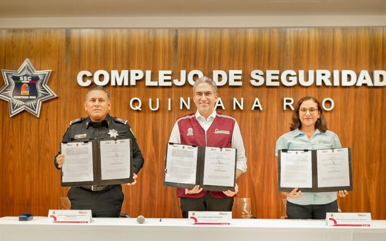 Firman acuerdo “Salud en la línea de frente” para proteger a personal de seguridad en Quintana Roo