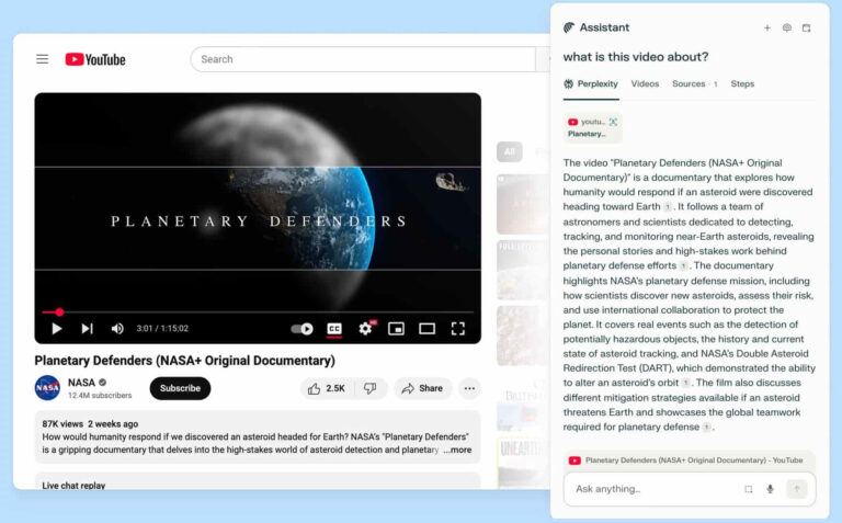 ¿Resumir un video de YouTube? Te decimos como hacerlo con Perplexity Comet
