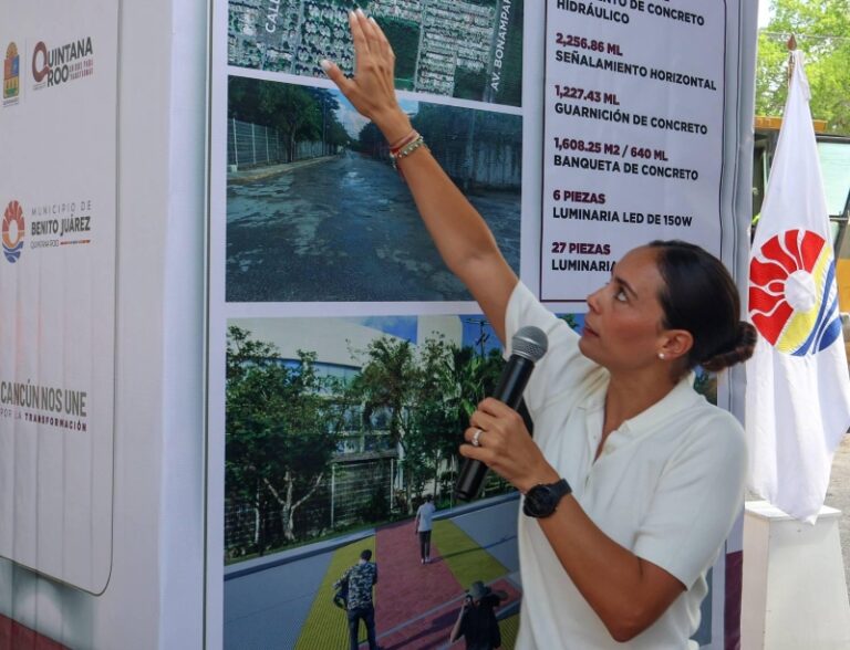 Cumple Ana Paty Peralta con obra integral en calle 82, a un costado de Universidad del Caribe
