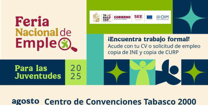 Anuncian Feria de Empleo para las Juventudes en Tabasco