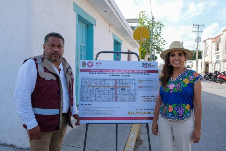 Mara Lezama inicia rehabilitación de calles en Cozumel con inversión de 33 mdp