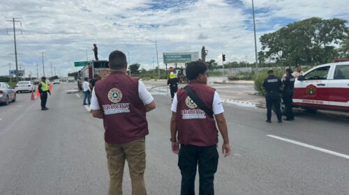 Controlan fuga de gas natural en la carretera Mérida-Progreso