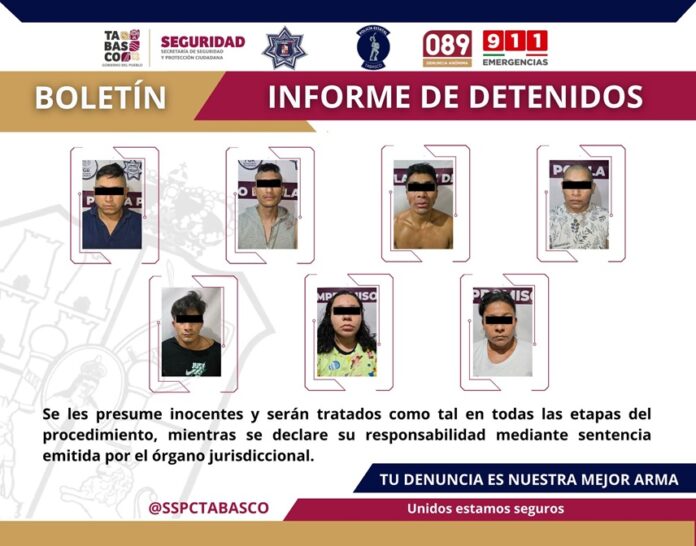 Detiene a 13 personas en Tabasco por diversos delitos