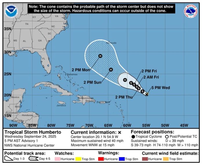 Se forma tormenta tropical “Humberto” en el Atlántico