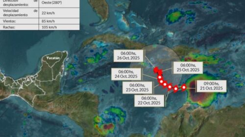 Gobierno de Yucatán da seguimiento a la tormenta tropical 'Melissa'