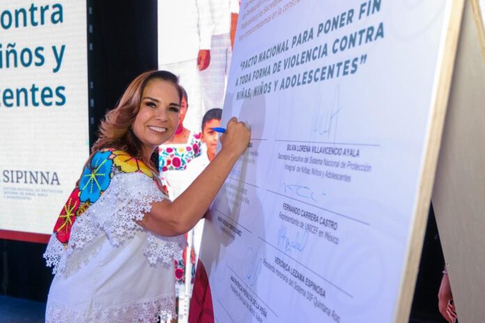 Mara Lezama firma el Pacto Nacional para Poner Fin a Toda Forma de Violencia contra la Niñez