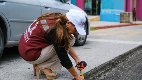 Mara Lezama supervisa obras de repavimentación en zona hotelera de Cancún