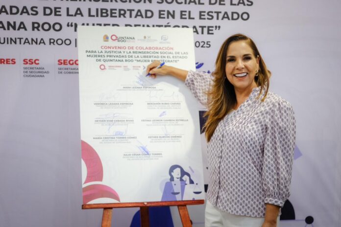Mara Lezama firma convenio para fortalecer la reinserción social de mujeres privadas de la libertad