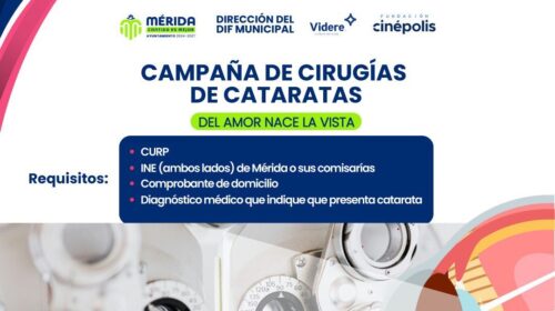 Anuncian campaña de cirugías de cataratas en Mérida