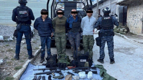 Detienen a cuatro presuntos integrantes del CJNG en Ixhuatán, Chiapas