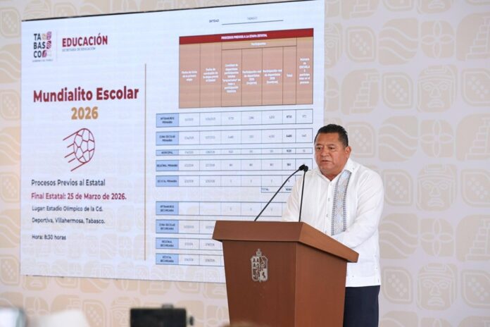 Tabasco se une al Mundialito Escolar 2026