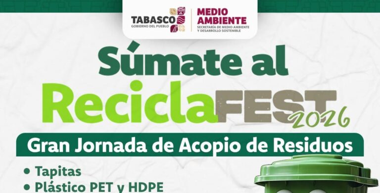 Tabasco pondrá en marcha el “Recicla Fest 2026”
