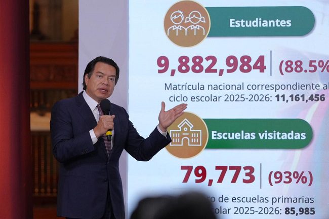 Mario Delgado destaca que más de 9.8 millones de estudiantes de primaria ya fueron valorados con la estrategia Vive saludable, vive feliz