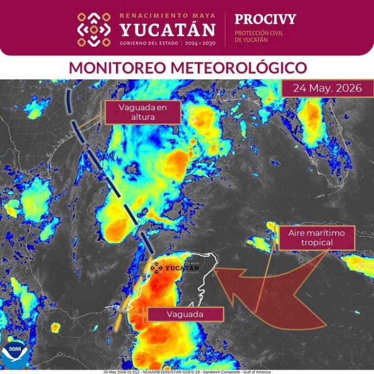 Alertan de un incremento gradual de lluvias en Yucatán