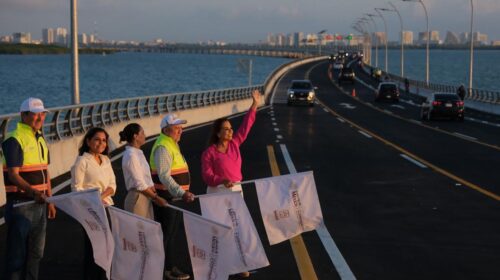 abren la circulación en el Puente Vehicular Nichupté