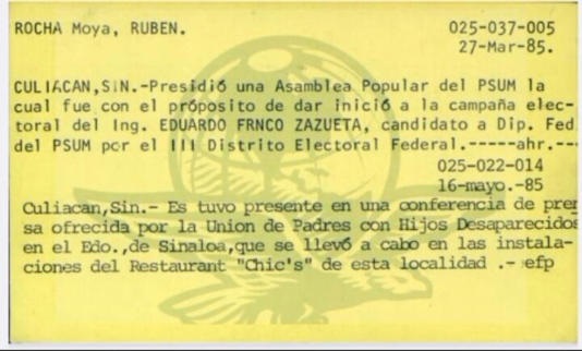 Dirección Federal de Seguridad espió a Rubén Rocha desde su juventud; lo vinculó con guerrilla de Lucio Cabañas