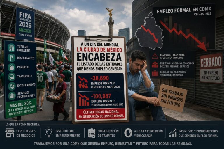 EN LA VÍSPERA DEL MUNDIAL LA CIUDAD DE MÉXICO ENCABEZA EL LISTADO DE LAS ENTIDADES QUE MENOS EMPLEO GENERAN