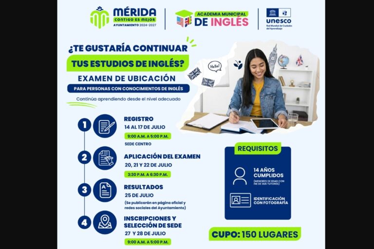 Academia Municipal de Inglés en Mérida busca nuevos alumnos: fechas y requisitos de inscripción