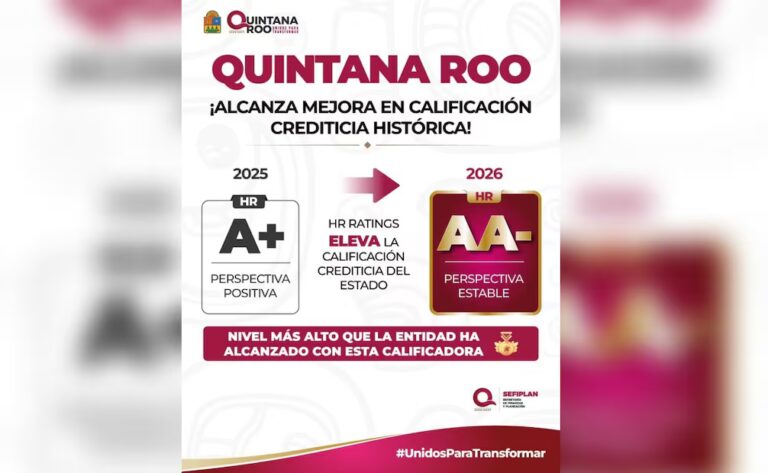 HR Ratings eleva la calificación crediticia de Quintana Roo a ‘HR AA-‘