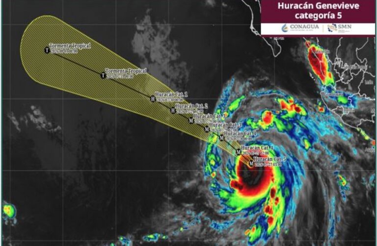 Huracán ‘Genevieve‘ alcanza la categoría 5 en el Pacífico