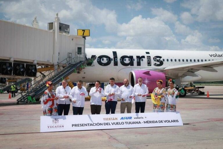 Inauguran la ruta aérea Tijuana-Mérida de Volaris