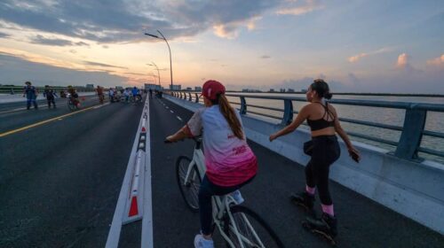 Mara Lezama inaugura programa "PuenteyAndo" sobre el Puente Nichupté