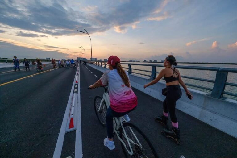 Mara Lezama inaugura programa “PuenteyAndo” sobre el Puente Nichupté