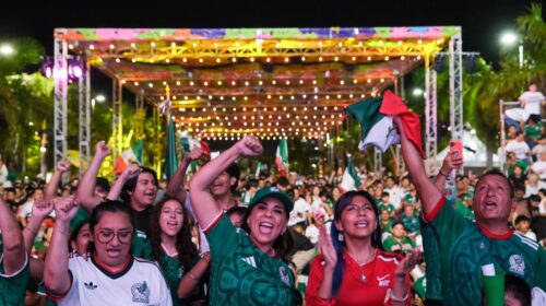 Mara Lezama vive la pasión mundialista en los Fut Fest de Isla Mujeres y Cancún