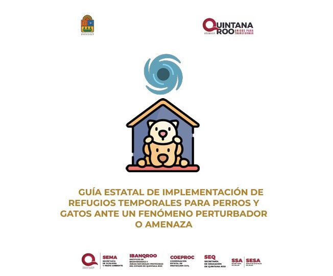 Quintana Roo publica guía pionera para habilitar refugios de perros y gatos ante desastres naturales