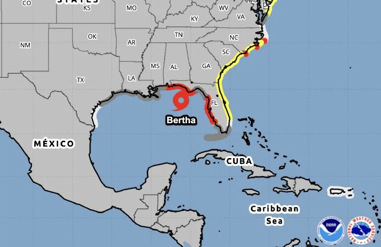 Tormenta ‘Bertha‘ avanza en el Golfo de México; activan alertas en la costa sur de EU