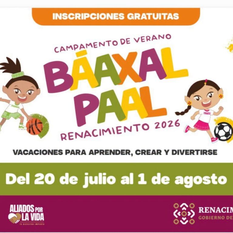 Yucatán abre inscripciones para el campamento de verano ‘Báaxal Paal 2026‘