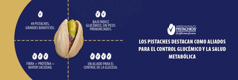 Los pistaches destacan como aliados para el control glucémico y la salud metabólica