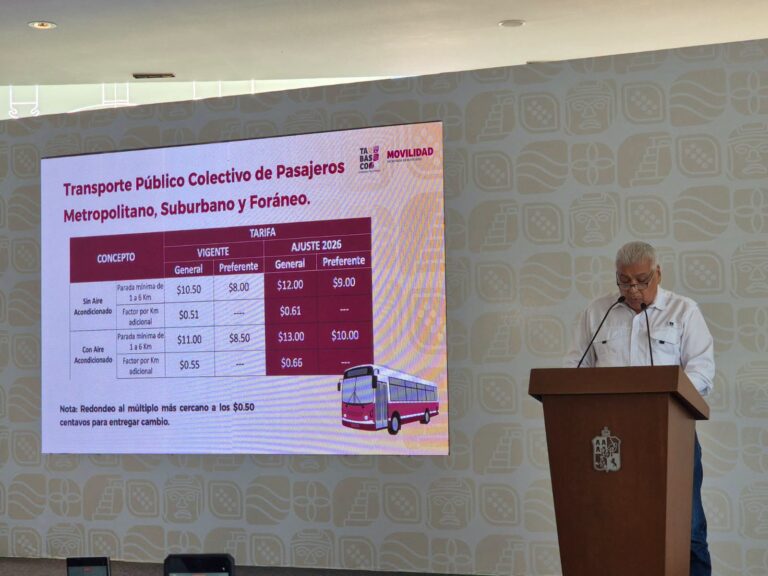 Actualizan las tarifas del transporte público en Tabasco