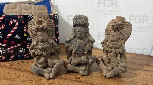Detienen en Chiapas a un hombre con tres estatuillas presuntamente arqueológicas