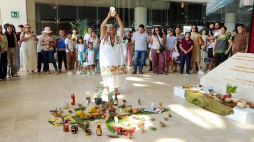 Con rituales, talleres y arte maya, conmemoran el Día Nacional del Maíz en el Gran Museo del Mundo Maya