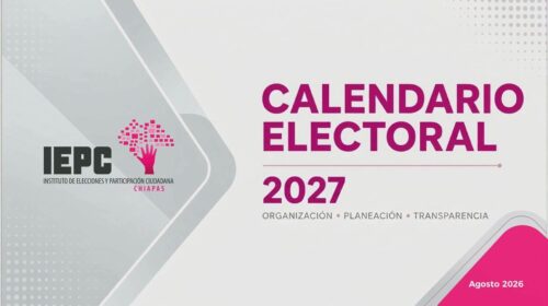 IEPC publica calendario electoral para renovar alcaldías y Congreso en Chiapas