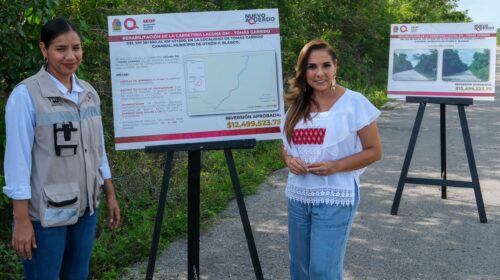 Mara Lezama anuncia rehabilitación de la carretera Laguna Om–Tomás Garrido Canabal